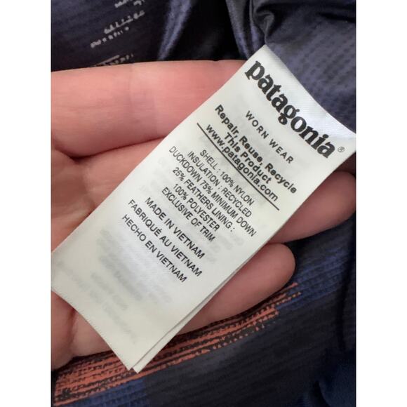 PATAGONIA Bivy Hooded Vest Orange Blue Style 27746 SMALL - Picture 8 of 9